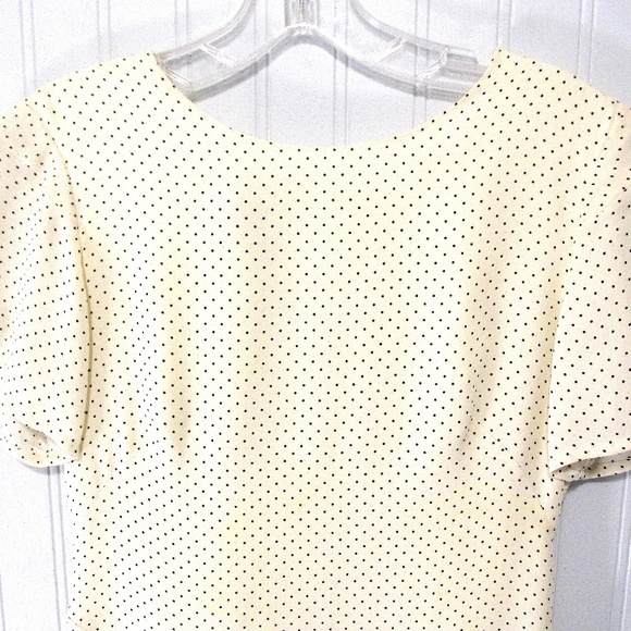 Vintage Laura Ashley Ivory Polka Dot Silk Dress, Size 4 - Picture 1 of 9